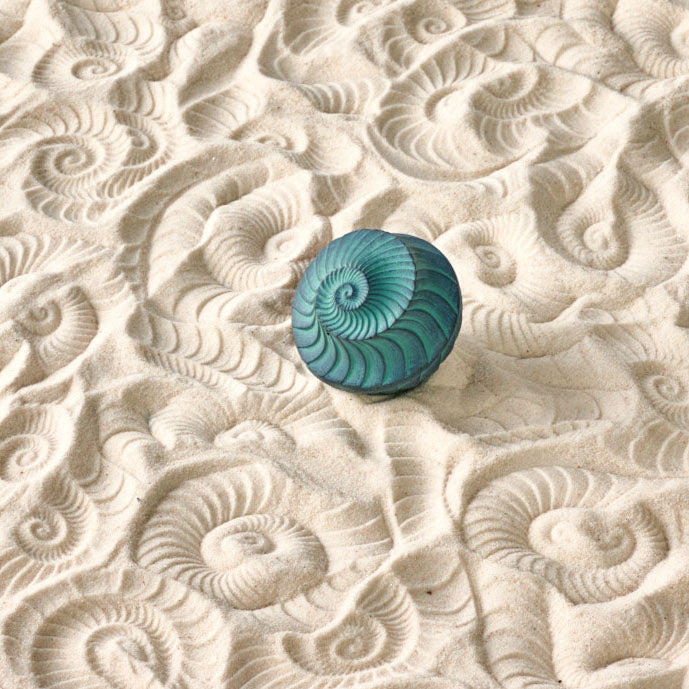 ammonite sand sphere with sand texture patterns